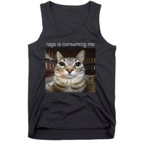 Rage Is Consuming Me Silly Staring Cat Meme Tank Top