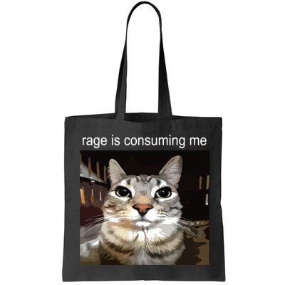 Rage Is Consuming Me Silly Staring Cat Meme Bag