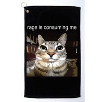 Rage Is Consuming Me Silly Staring Cat Meme Golf Towel