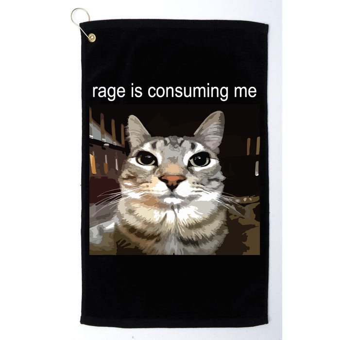 Rage Is Consuming Me Silly Staring Cat Meme Golf Towel