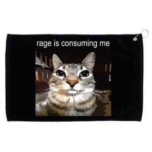 Rage Is Consuming Me Silly Staring Cat Meme Grommeted Golf Towel