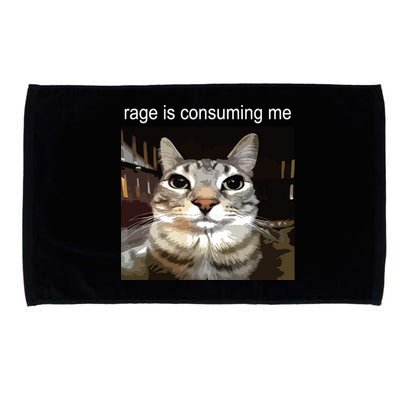 Rage Is Consuming Me Silly Staring Cat Meme Microfiber Hand Towel