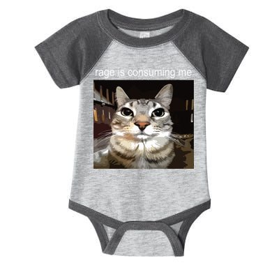 Rage Is Consuming Me Silly Staring Cat Meme Infant Baby Jersey Bodysuit