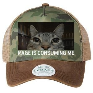 Rage Is Consuming Me Cat Meme Silly Staring Cat Funny Meme Legacy Tie Dye Trucker Hat