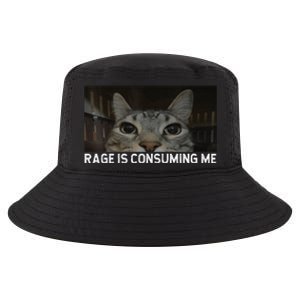 Rage Is Consuming Me Cat Meme Silly Staring Cat Funny Meme Cool Comfort Performance Bucket Hat