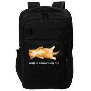 Rage Is Consuming Me Silly Sleepy Cat Meme Impact Tech Backpack