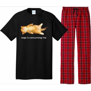 Rage Is Consuming Me Silly Sleepy Cat Meme Pajama Set