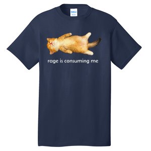 Rage Is Consuming Me Silly Sleepy Cat Meme Tall T-Shirt