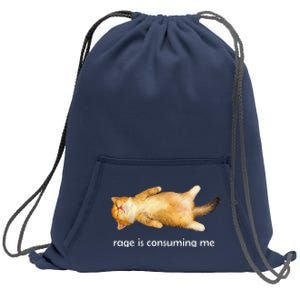 Rage Is Consuming Me Silly Sleepy Cat Meme Sweatshirt Cinch Pack Bag