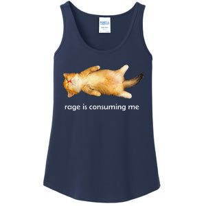 Rage Is Consuming Me Silly Sleepy Cat Meme Ladies Essential Tank