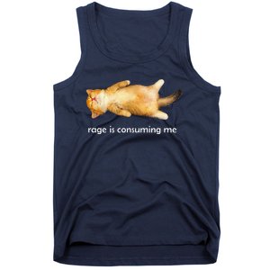 Rage Is Consuming Me Silly Sleepy Cat Meme Tank Top