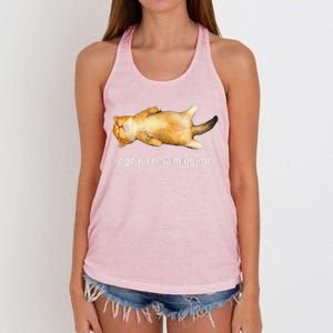 Rage Is Consuming Me Silly Sleepy Cat Meme Women's Knotted Racerback Tank