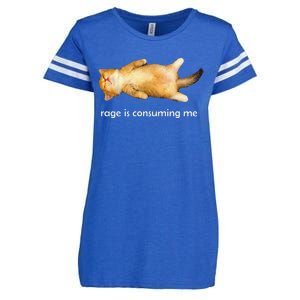 Rage Is Consuming Me Silly Sleepy Cat Meme Enza Ladies Jersey Football T-Shirt