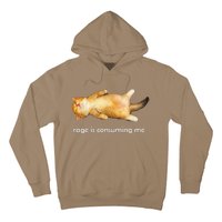 Rage Is Consuming Me Silly Sleepy Cat Meme Hoodie