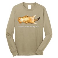 Rage Is Consuming Me Silly Sleepy Cat Meme Long Sleeve Shirt