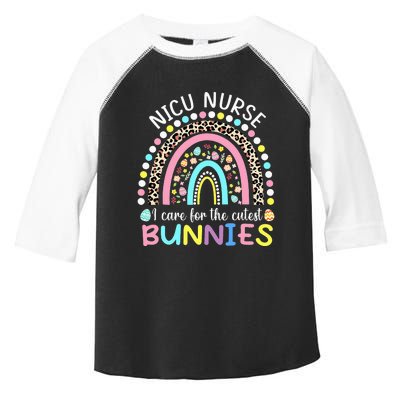 Rainbow I Care For The Cutest Bunnies NICU Nurse Easter Day Toddler Fine Jersey T-Shirt