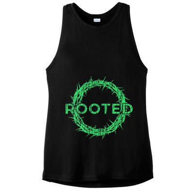 Rooted In Christ Having Your Roots Firmly In God Ladies PosiCharge Tri-Blend Wicking Tank