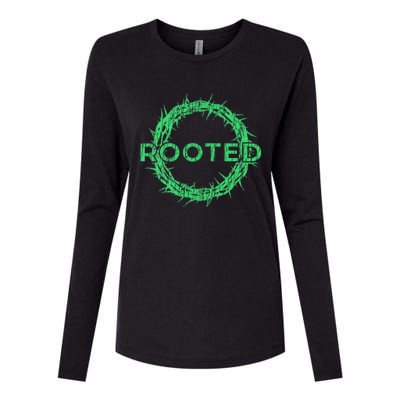 Rooted In Christ Having Your Roots Firmly In God Womens Cotton Relaxed Long Sleeve T-Shirt