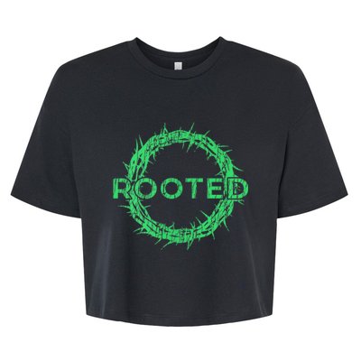 Rooted In Christ Having Your Roots Firmly In God Bella+Canvas Jersey Crop Tee