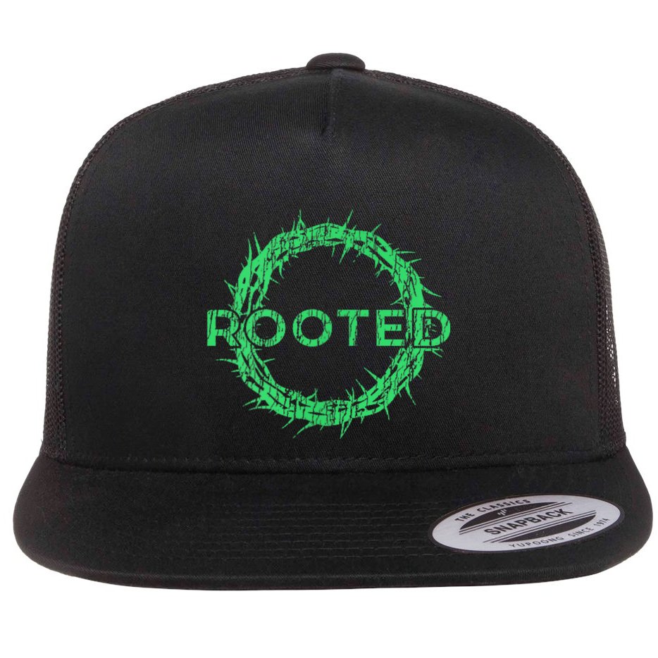 Rooted In Christ Having Your Roots Firmly In God Flat Bill Trucker Hat