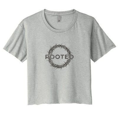 Rooted In Christ Women's Crop Top Tee