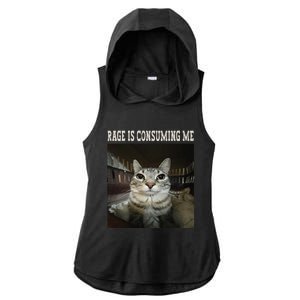 Rage Is Consuming Me Cat Ladies PosiCharge Tri-Blend Wicking Draft Hoodie Tank