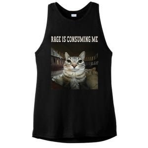 Rage Is Consuming Me Cat Ladies PosiCharge Tri-Blend Wicking Tank