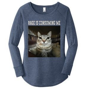 Rage Is Consuming Me Cat Women's Perfect Tri Tunic Long Sleeve Shirt