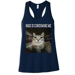 Rage Is Consuming Me Cat Women's Racerback Tank