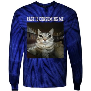 Rage Is Consuming Me Cat Tie-Dye Long Sleeve Shirt