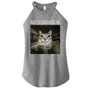 Rage Is Consuming Me Cat Women's Perfect Tri Rocker Tank