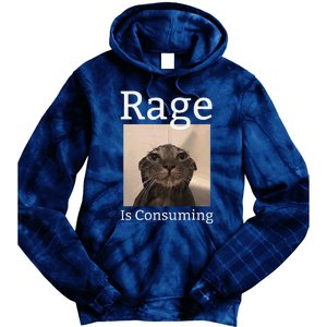 Rage Is Consuming Me Silly Staring Cat Meme Tie Dye Hoodie