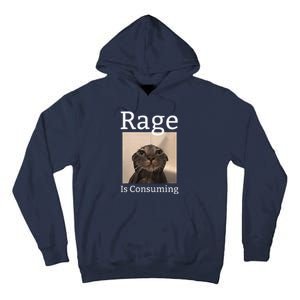 Rage Is Consuming Me Silly Staring Cat Meme Tall Hoodie