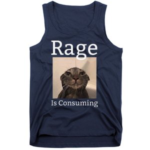 Rage Is Consuming Me Silly Staring Cat Meme Tank Top