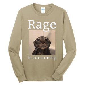 Rage Is Consuming Me Silly Staring Cat Meme Tall Long Sleeve T-Shirt