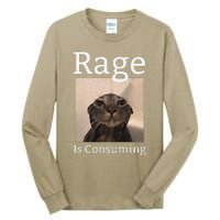 Rage Is Consuming Me Silly Staring Cat Meme Tall Long Sleeve T-Shirt