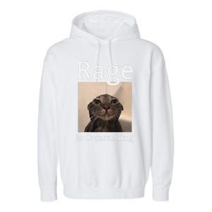 Rage Is Consuming Me Silly Staring Cat Meme Garment-Dyed Fleece Hoodie