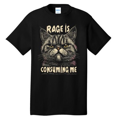 Rage Is Consuming Me Cat Meme Tall T-Shirt