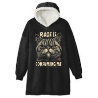 Rage Is Consuming Me Cat Meme Hooded Wearable Blanket