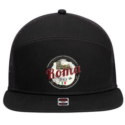 Rome Italy Colosseum Vintage Souvenir 7 Panel Mesh Trucker Snapback Hat