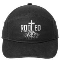 Rooted In Christ Christian Religious Christian 7-Panel Snapback Hat