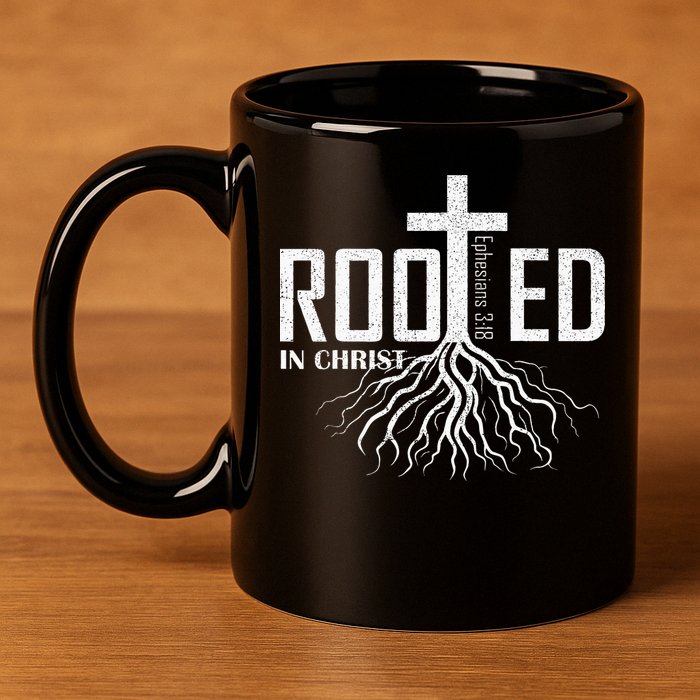 Rooted In Christ Christian Religious Christian 11oz C Handle Ceramic Mug