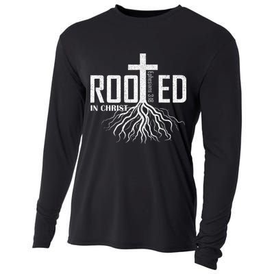 Rooted In Christ Christian Religious Christian Cooling Performance Long Sleeve Crew