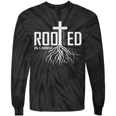 Rooted In Christ Christian Religious Christian Tie-Dye Long Sleeve Shirt