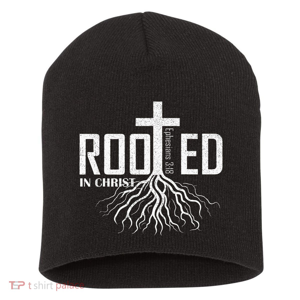 Rooted In Christ Christian Religious Christian Short Acrylic Beanie