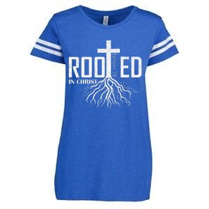 Rooted In Christ Christian Religious Christian Enza Ladies Jersey Football T-Shirt