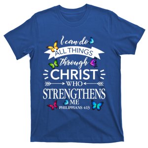 Religious I Can Do All Things Through Christ Butterfly Art Gift T-Shirt