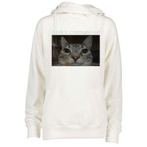 Rage Is Consuming Me Cat Meme Silly Staring Cat Funny Meme Womens Funnel Neck Pullover Hood