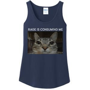 Rage Is Consuming Me Cat Meme Silly Staring Cat Funny Meme Ladies Essential Tank