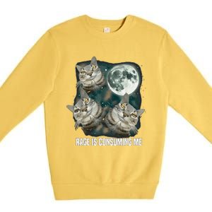 Rage Is Consuming Me Three Cat Moon Premium Crewneck Sweatshirt